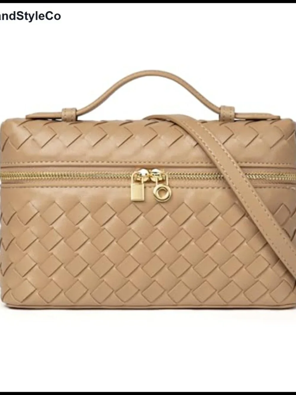 Vegan Leather Woven Crossbody Bag Mini Top Handle Evening Clutch Purse